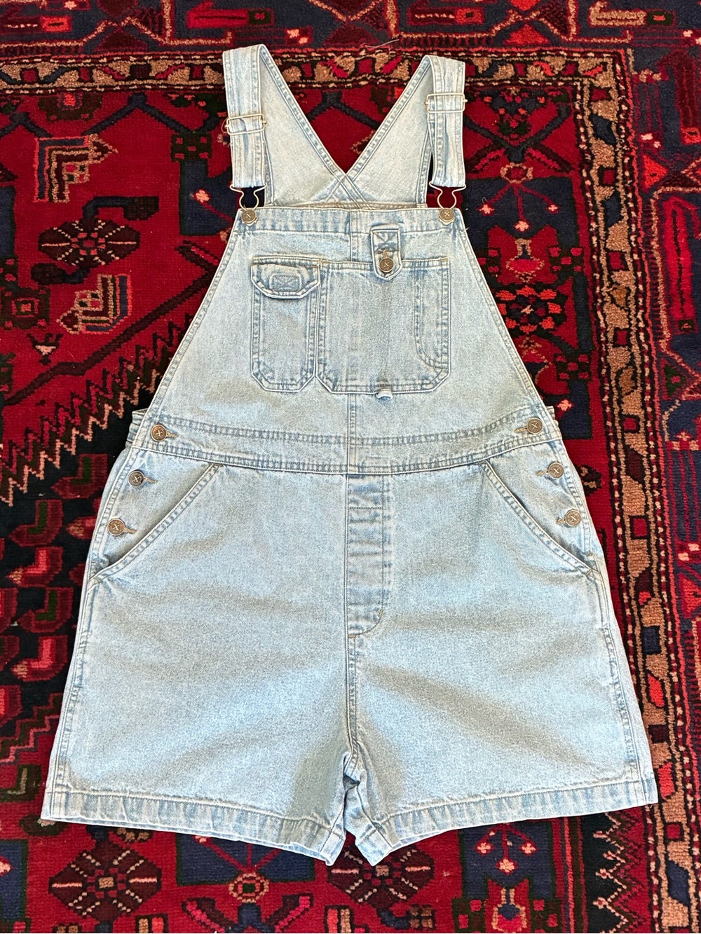 Vintage 90s Y2K Blue Jean Denim Overalls Shortalls